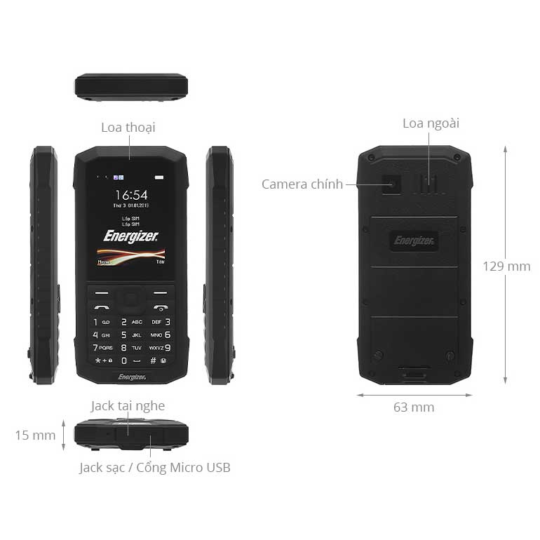 [Mã 1511ELSALE hoàn 7% đơn 300K] Điện Thoại Energizer E100 2 Sim Chống Nước - Hàng Chính Hãng - Bảo Hành 12 Tháng | BigBuy360 - bigbuy360.vn