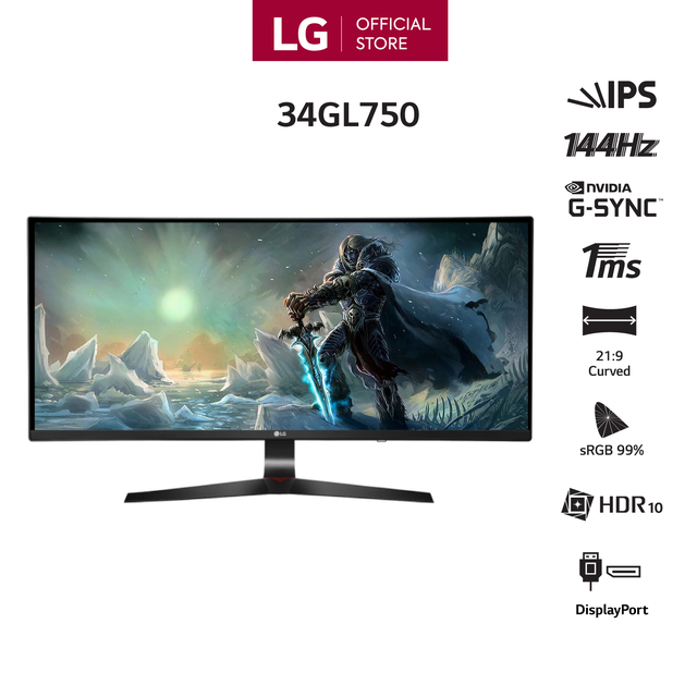 Màn Hình Gaming Cong LG 34GL750-B 34" Ultragear WFHD (2560 X 1080) 1ms 144Hz IPS G-Sync