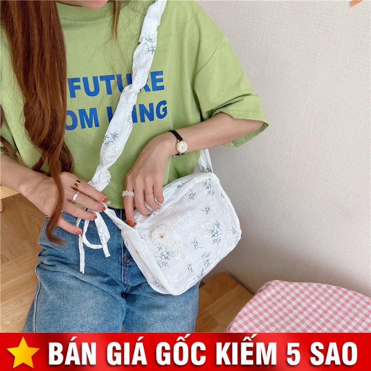 Túi Vải Dáng Chữ Nhật Bụi Cây Hoa Cúc P1733