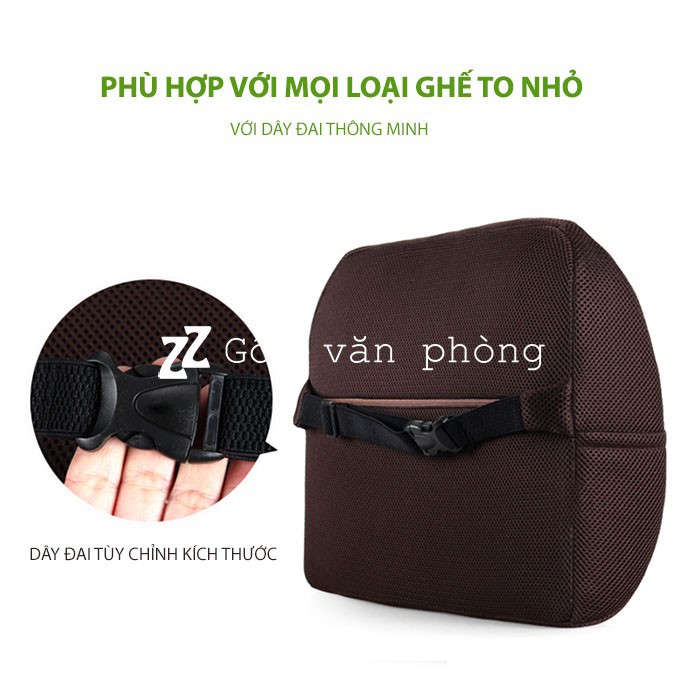 Tựa Lưng Ghế Văn Phòng Mắt Trúc Lạnh, Đệm Lưng Cao Su Non Zuri Pillow  GTL03