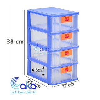 Tủ nhựa 4 tầng đựng linh kiện, Phụ Kiện, Vật dụng gia đình đa năng