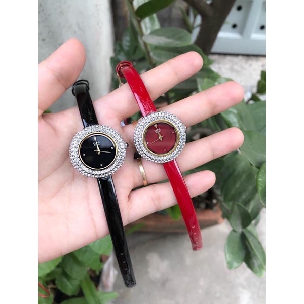 Đồng Hồ Nữ Burgi 195BU dây xanh tím than case 30mm