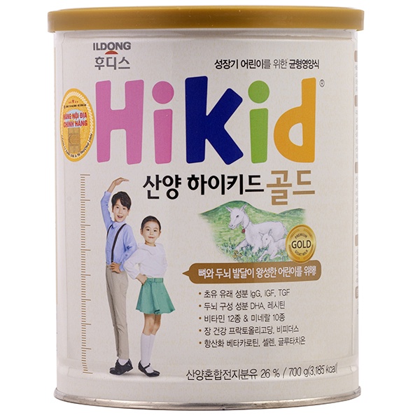 Sữa dê Hikid, Hàn Quốc, hộp 700g