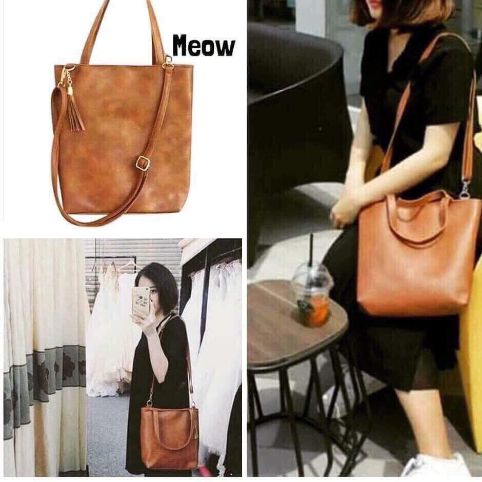 Túi Tote da basic đeo 2 kiểu