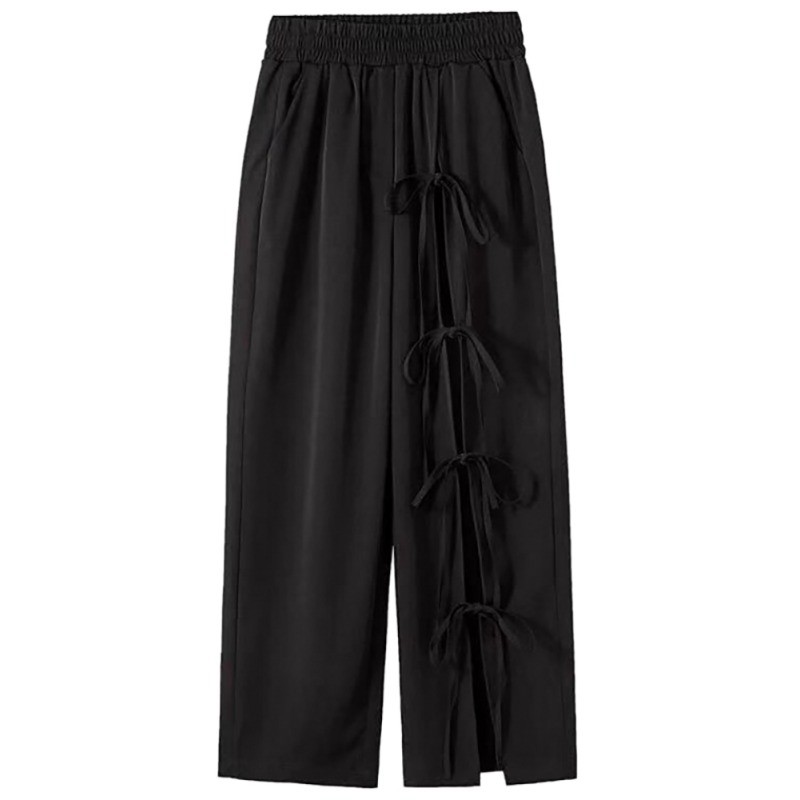 Quần ống rộng lưng cao chất liệu co giãn thoải mái | BigBuy360 - bigbuy360.vn