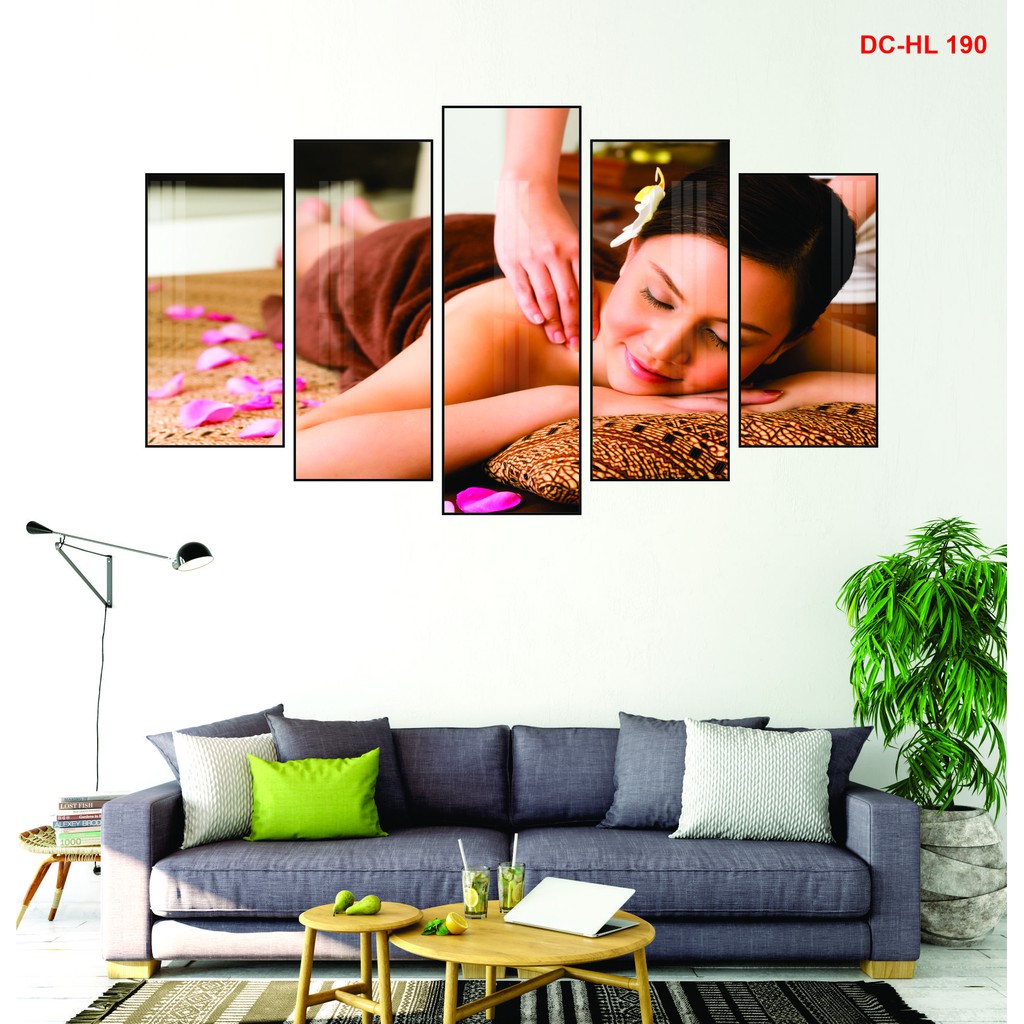 [KHỔ LỚN] Bộ 5 Tranh Treo Tường Spa Thẩm Mỹ Viện Nails Salon Cao Cấp - Trang trí Decor - Melyhome