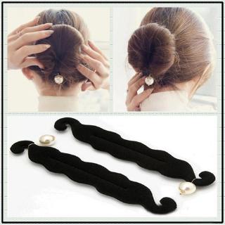 Lô Cuốn Tóc Màu Đen Đính Ngọc Trai Giả Dành Cho Nữ DIY