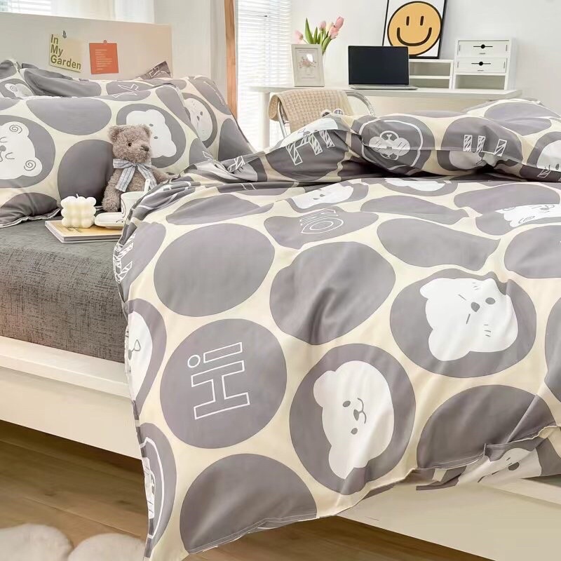 SÉT 4 MÓN CHĂN GA GỐI COTTON POLY ( 1 vỏ chăn , 2 vỏ gối 1 vỏ chăn )