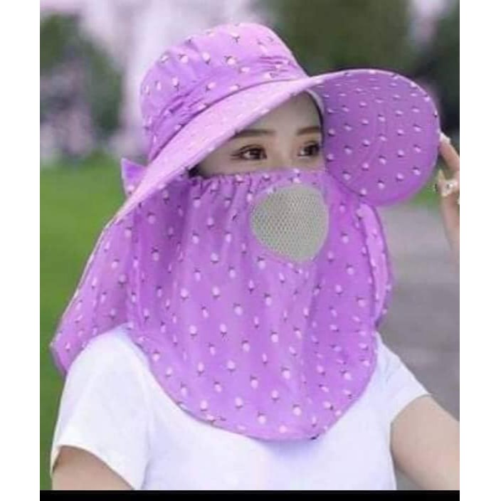 MŨ CHỐNG NẮNG RỘNG VÀNH KÈM CHE MẶT SIÊU TIỆN DỤNG