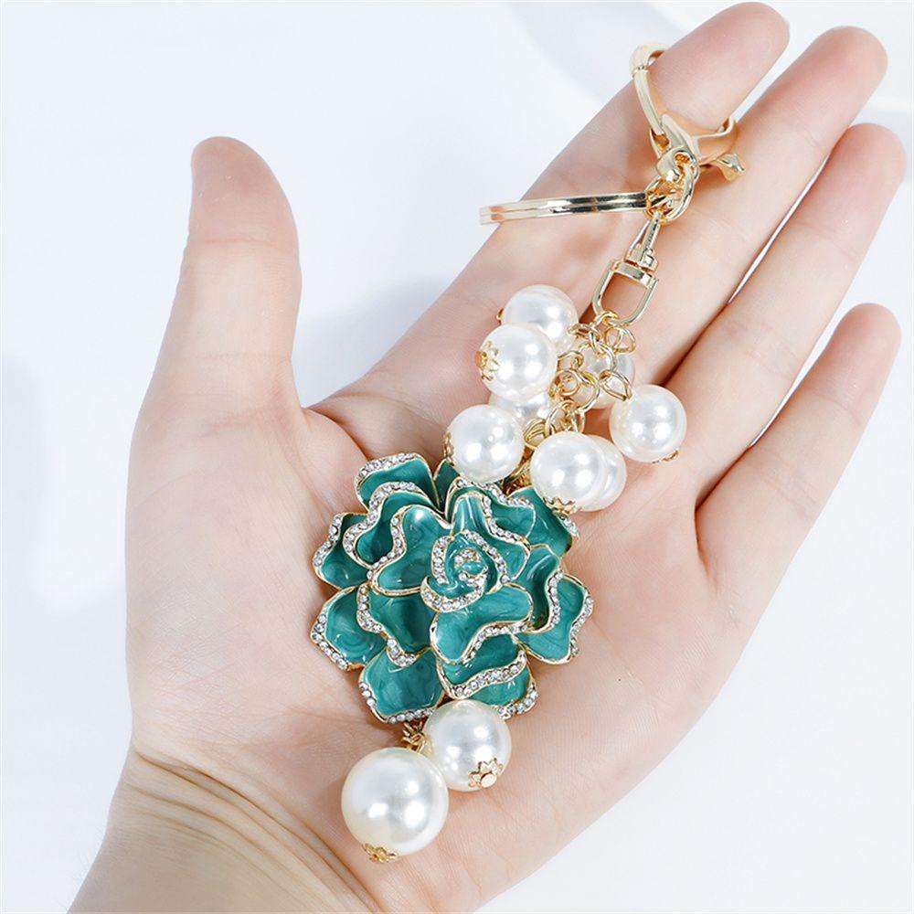 LANFY Giá Đỡ Chìa Khóa Hình Hoa Đính Đá Kim Loại Đơn Giản Trang Trí Xe Hơi