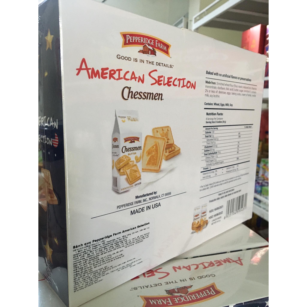 Hộp bánh Pepperidge Farm American Selection Chessmen 412g