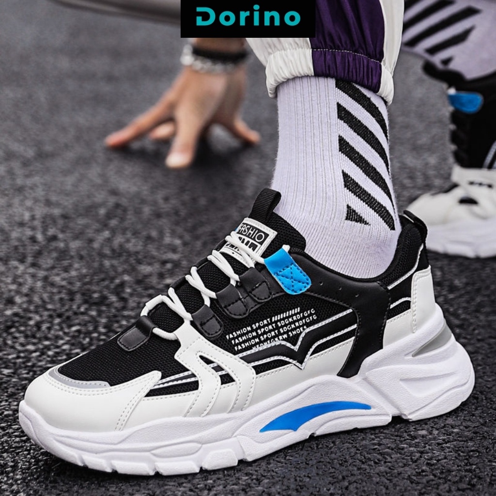 Giày sneaker nam ulzzang thấp cổ cao cấp đế độn buộc dây  thoáng khí  thời trang phong cách size 39 đến 43 DORINO MS42