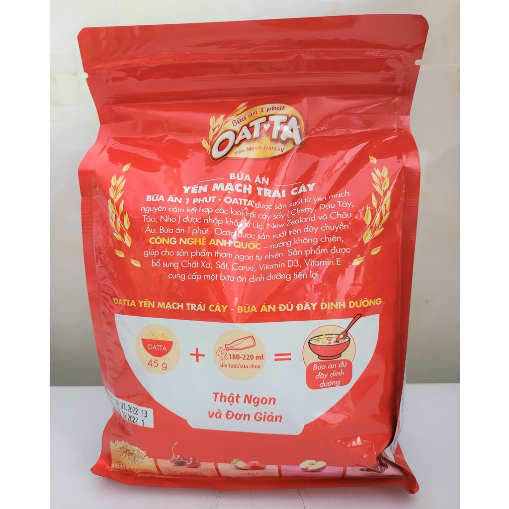 [GÓI LỚN 800g – MÀU ĐỎ] NGŨ CỐC YẾN MẠCH TRÁI CÂY [VN] OATTA Oats &amp; Fruits Cereals (halal)
