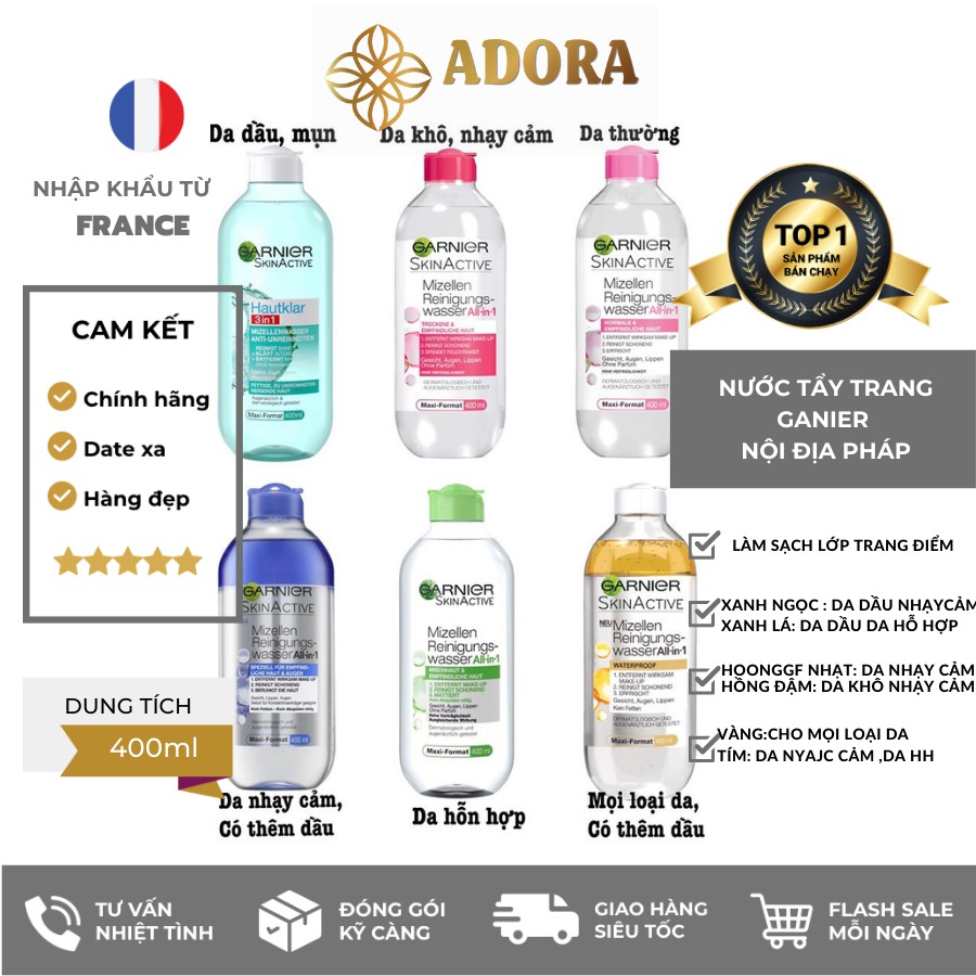 Nước Tẩy Trang GARNIER Pháp 400ml