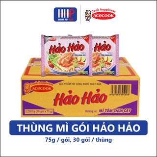 Date mới nhất 2022- Mì Hảo Hảo Tôm Chua Cay 75g( 30 gói thùng)