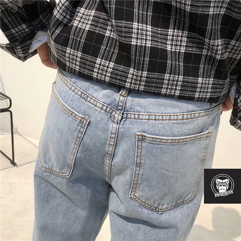 quần jean nam ống rộng màu đen logo 160 2021 | BigBuy360 - bigbuy360.vn