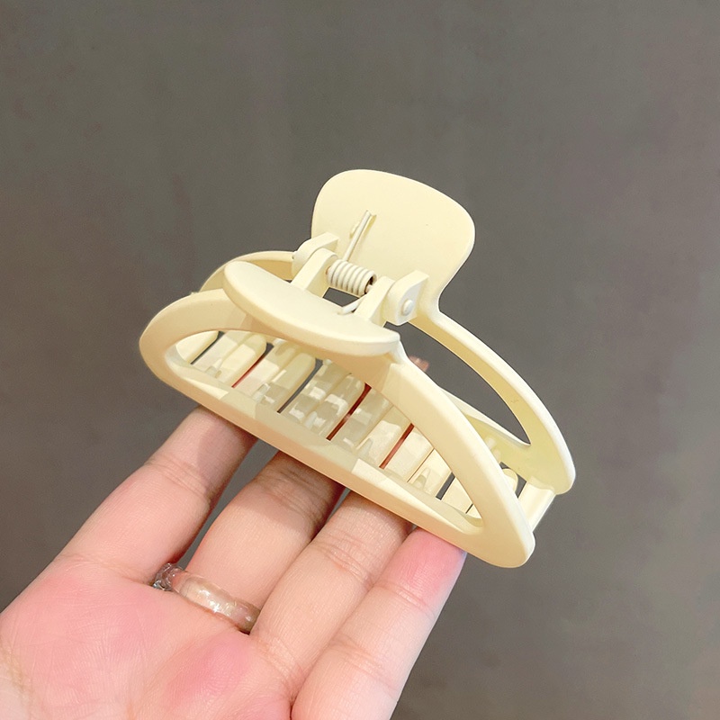 Kẹp Tóc Acrylic Màu Cà Phê Hình Cá Mập Đơn Giản Thời Trang Phong Cách Pháp Cổ Điển Cho Nữ