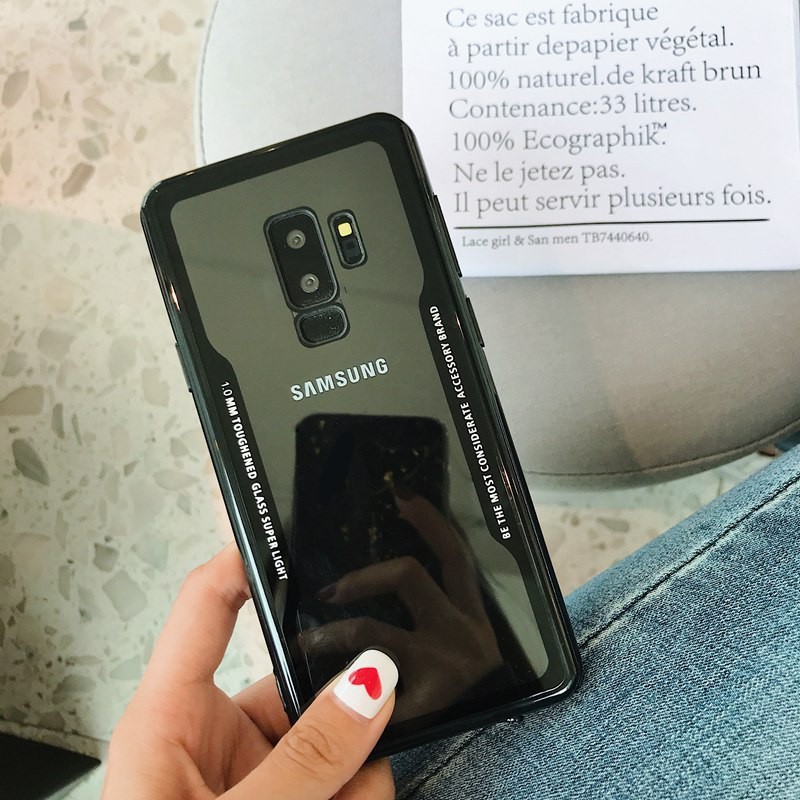 Ốp điện thoại Samsung Galaxy A8 Plus A7 A5 2018 chất liệu nhựa cứng trong suốt viền cạnh trẻ trung sang trọng