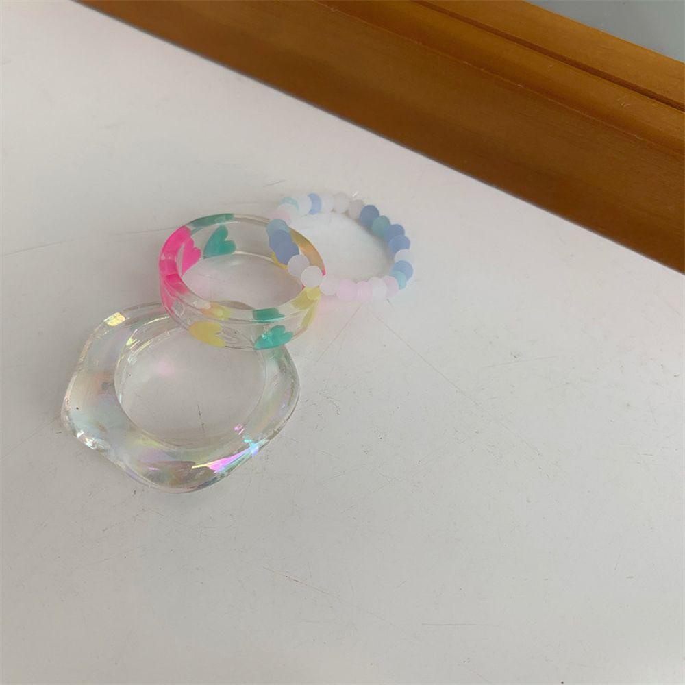 Nhẫn Đeo Tay Bằng Nhựa Trong Suốt Thời Trang Hàn Quốc Cổ Điển