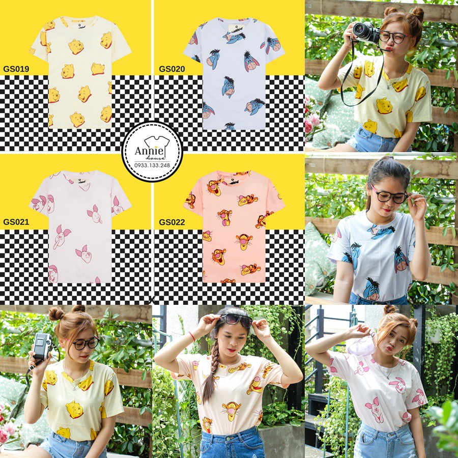 Áo thun hoạt hình Thái Lan gấu Pooh GS019 GS020 GS021 GS022 | Shopee Việt Nam