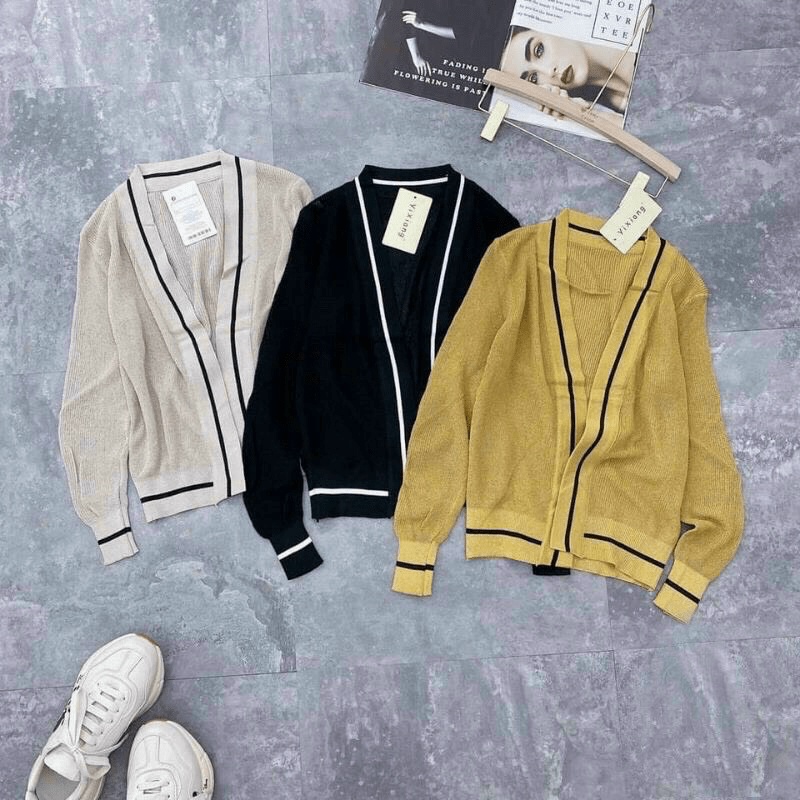 Áo Khoác Len Cadigan Siêu xinh, Áo Khoác Len Phối Viền Siêu đẹp MC41 [NewUnisex]
