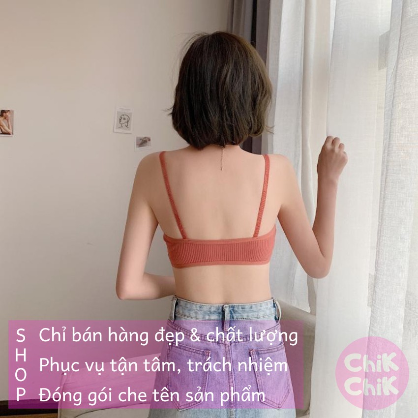 Áo ngực hai dây len tăm quả ngang cao cấp -ChikChik AL010