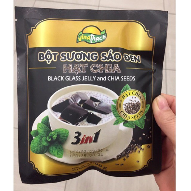 Bột sương sáo đen hạt chia Vinathach 3in1 gói 90g