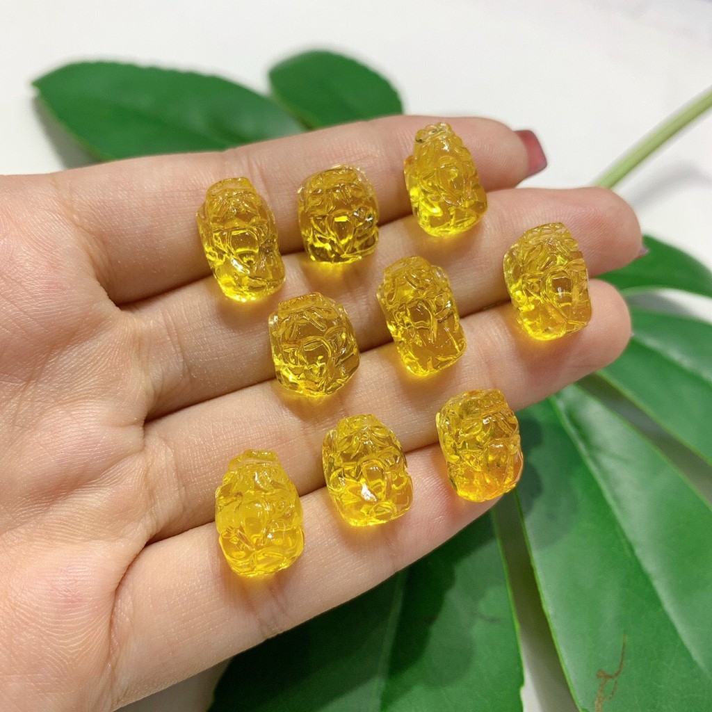 Mặt Nhẫn  Hổ Phách Baltic Vàng Tươi Trong Suốt