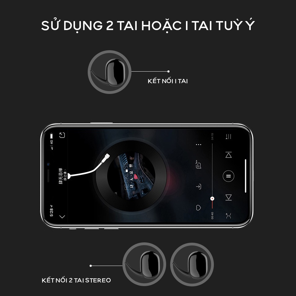 Tai Nghe Bluetooth 5.0 TWS Touch Premium - Cảm Ứng 1 Chạm - Chống Nước IPX7 - Pin 12h - Đàm Thoại - Tự Kết Nối -dc3674