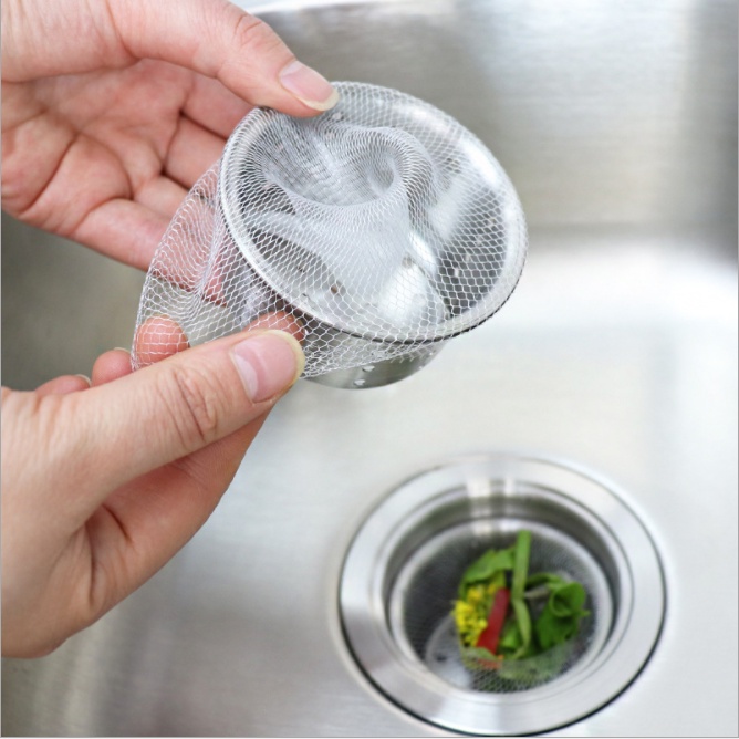 Túi Lọc Rác Bồn Rửa Chén Bát Thiết Kế Kiểu Lưới Siêu Dai Đầu Có Chun Co Giãn Chống Tắc Nghẽn Ống