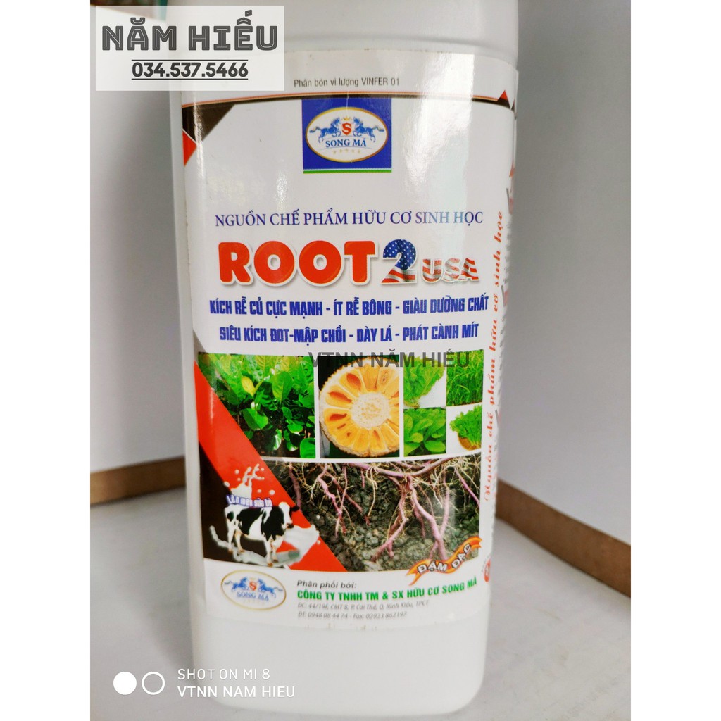 Hữu cơ ROOT 2 - Chai 1kg - Phân bón tưới Gốc rễ Giàu dưỡng chất cho hoa kiểng - Kích rễ cực mạnh - Siêu kích đọt