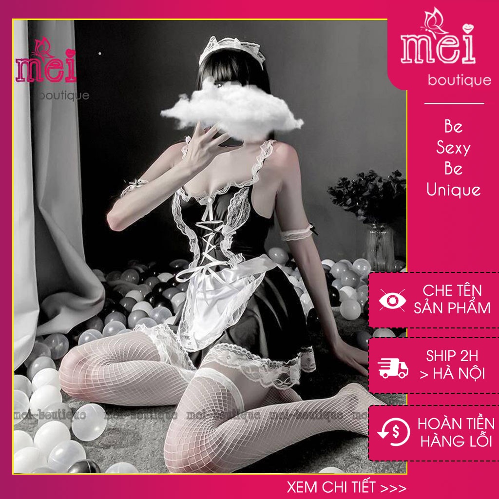Cosplay người giúp việc sexy Bộ đồ ngủ cô hầu gái gợi cảm - Tặng kèm mũ đội đầu