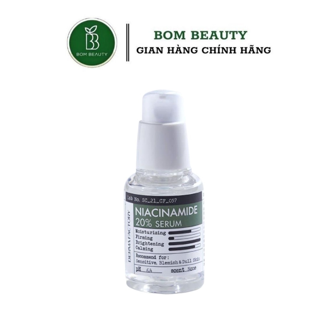 Tinh chất dưỡng sáng Derma Factory Niacinamide 20% Serum 30ml derma factory