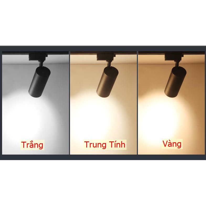 Đèn rọi ray ống bơ ngắn 20w - 30w.Ánh Sáng Trắng - Vàng