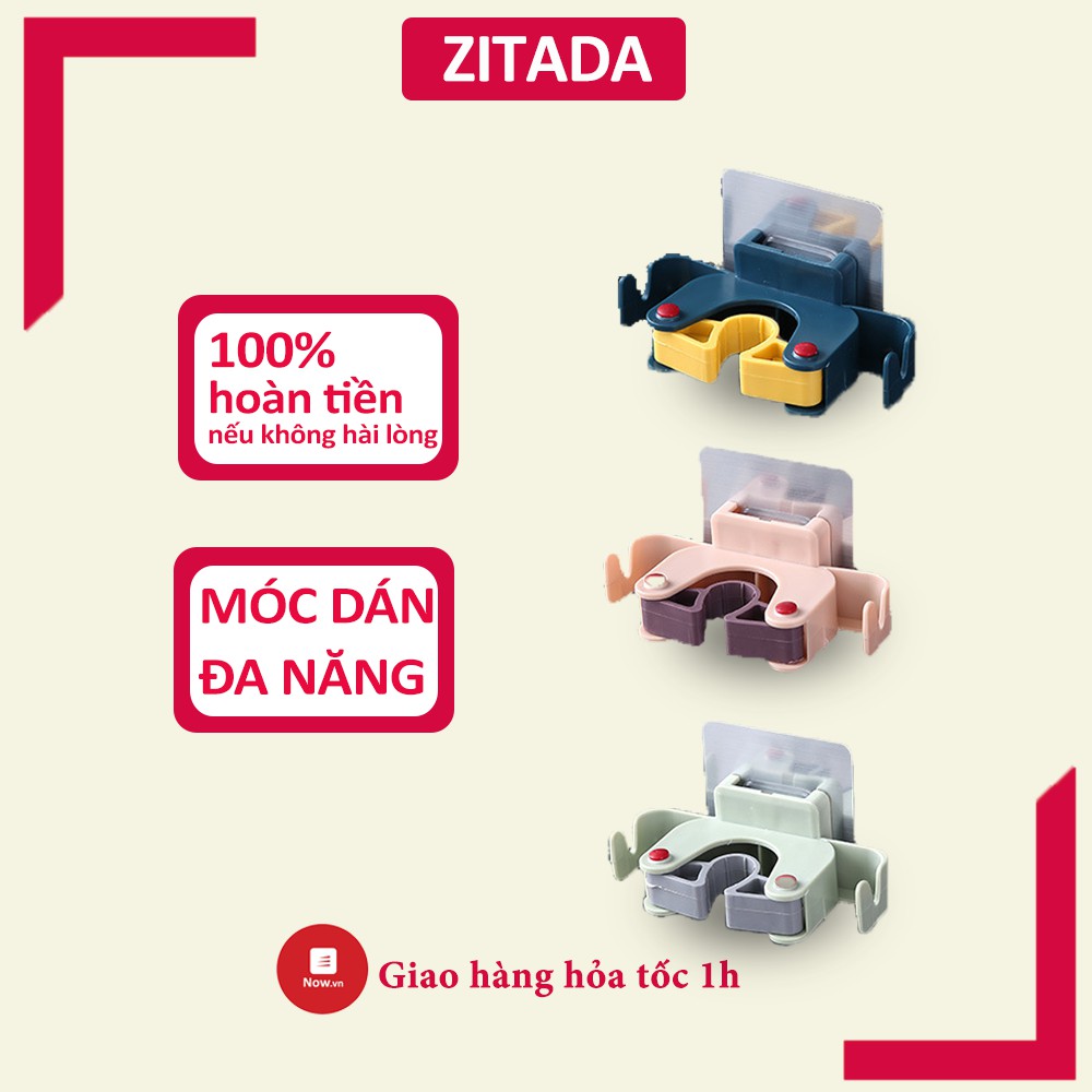 Móc dán tường đa năng Zitada treo chổi, cây lau nhà, đồ dùng nhà bếp, bằng nhựa, chịu lực cho phòng tắm, nhà bếp