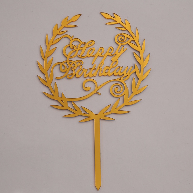 Phụ Kiện Cắm Trang Trí Bánh Sinh Nhật Happy Birthday Bằng Acrylic Chất Lượng Cao