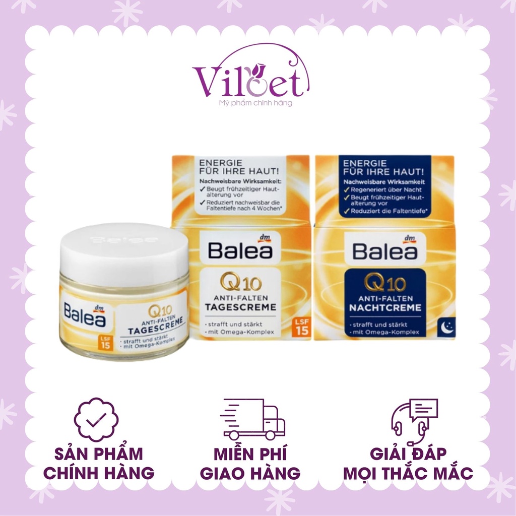 Kem dưỡng chống lão hoá ban ngày/ban đêm Balea Q10 50 ml chống nếp nhăn - Shop Viloet