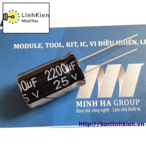 [Sale] Tụ Hóa 2200uF 25V 13x20MM