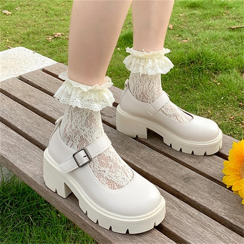 Giày baby doll đế độn cao cấp oxford có quai nữ tính phong cách Nhật Bản dễ thương, có hình thật.