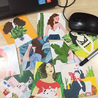 In theo yêu cầu Set 9 ảnh postcard dán tường Siêu dễ thương ( 2 mặt 9x9cm)