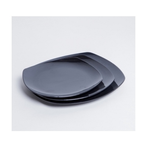 Dĩa Nhựa Melamine Vuông Màu Nâu/Đen