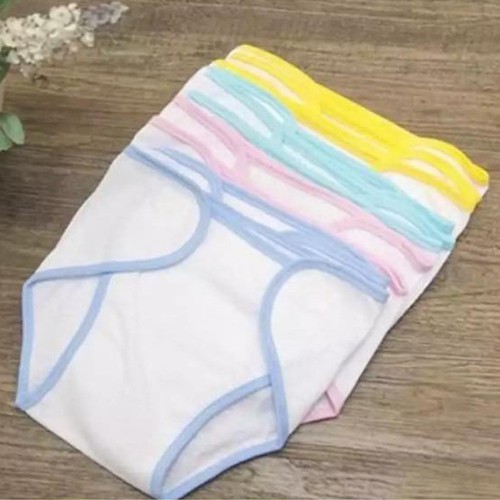 Tã vải, tã dán sơ sinh màu trắng viền màu, vải cotton 100% (combo 10 cái) giúp ngăn thức ăn thừa làm bẩn áo và ướt người