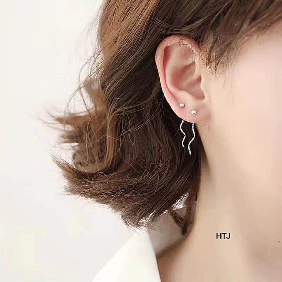 1 CHIẾC BÔNG TAI BI BẠC DÁNG DÀI XINH XẮN, BẠC NGUYỄN KHÁNG