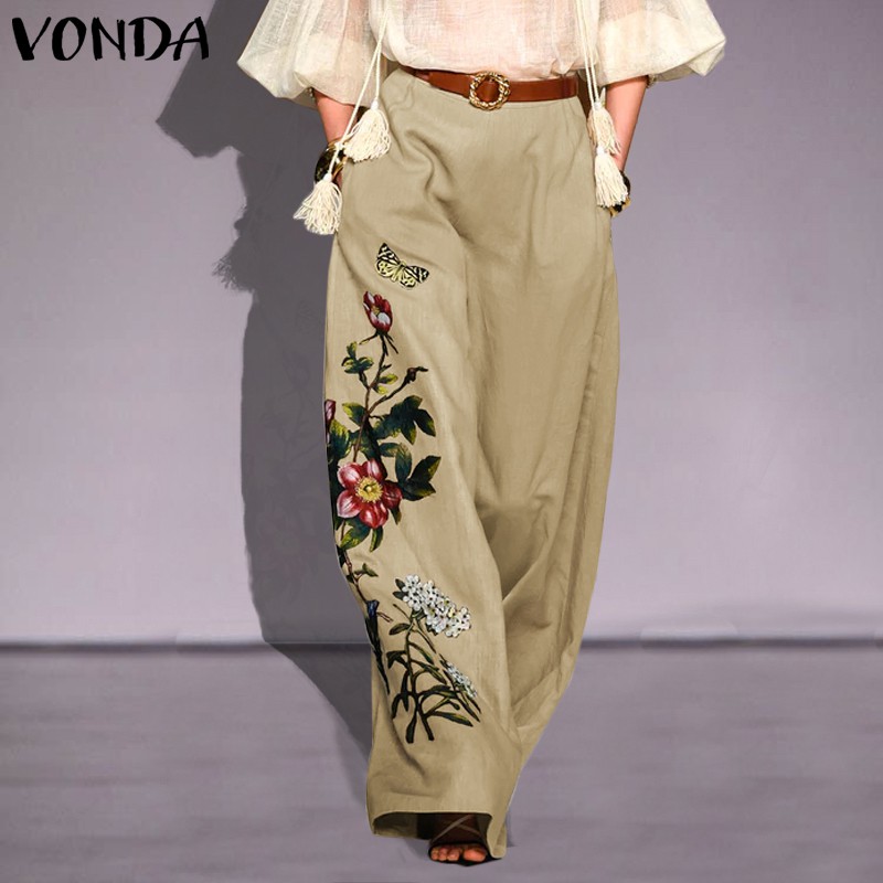 Quần Dài VONDA Ống Rộng Lưng Thun Thêu Hoa Thời Trang Nữ | BigBuy360 - bigbuy360.vn