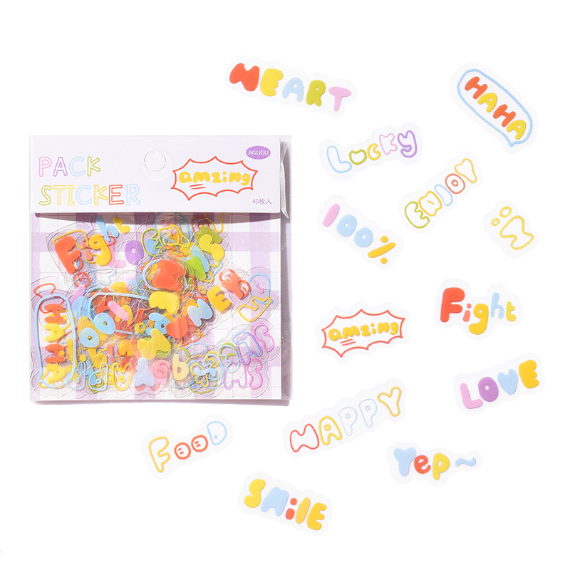 Set 40 Miếng Dán PET Chống Thấm Nước Trang Trí Thủ Công