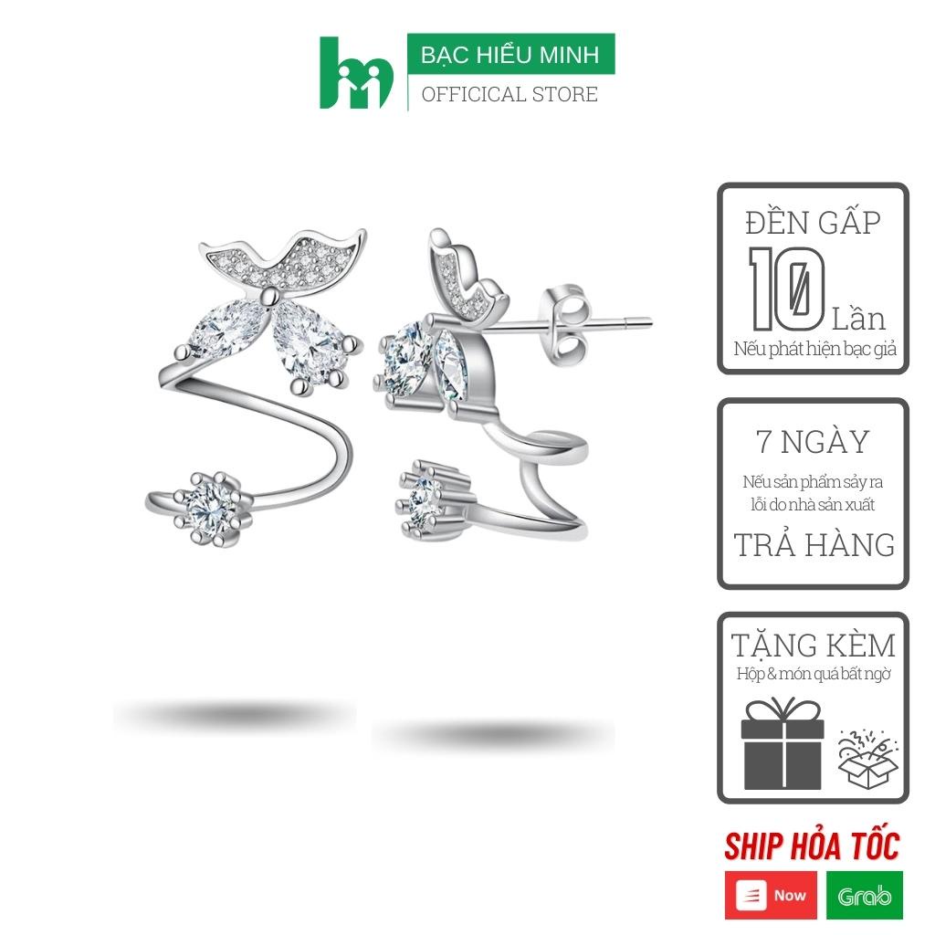 Hoa tai nữ bạc 925 hình cánh bướm xinh xinh trẻ trung BẠC HIỂU MINH HT187