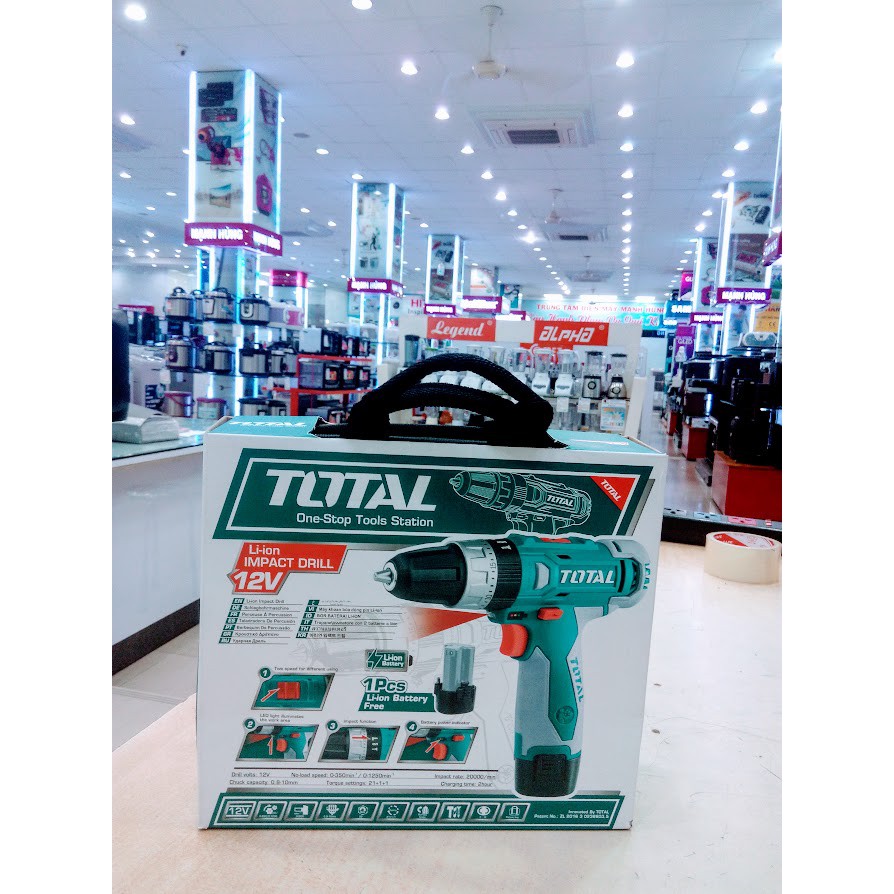 Máy khoan pin 3 chức năng 12v TOTAL TIDLI228120