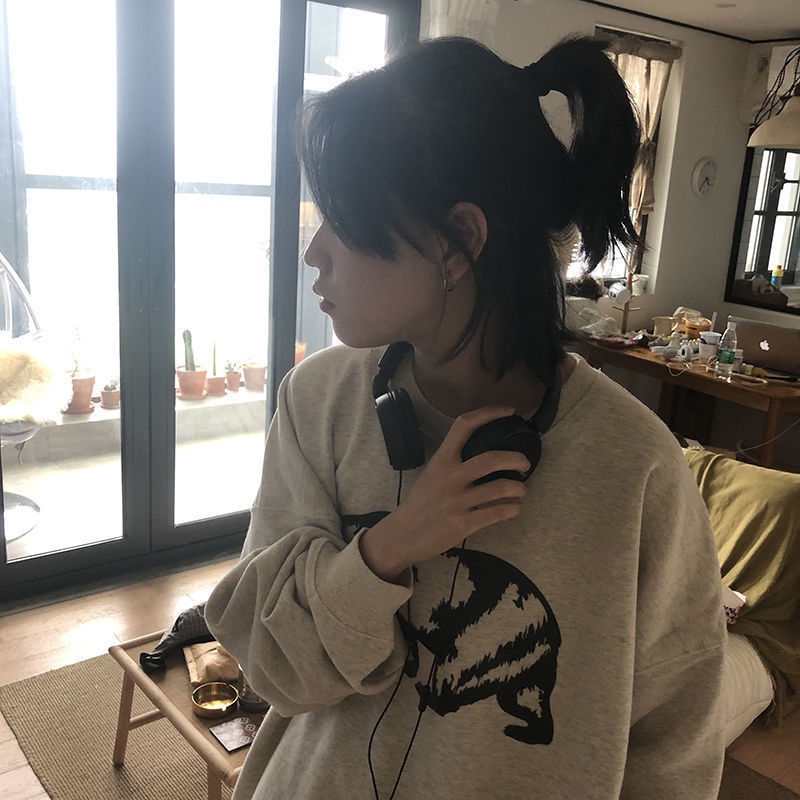 Áo hoodie dáng rộng thời trang mùa thu dành cho nữ sinh