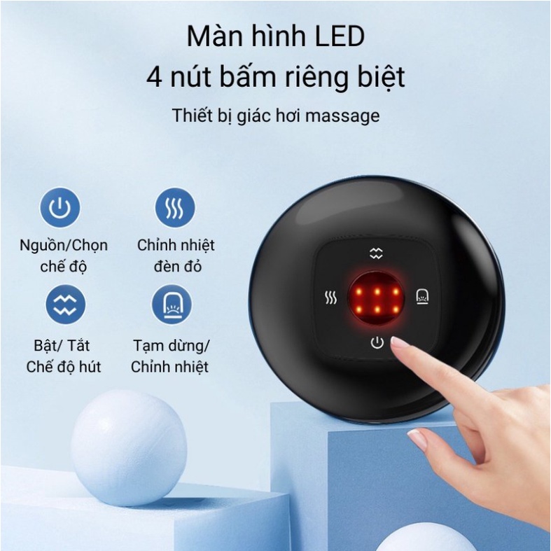 Dụng Cụ Giác Hơi Không Dùng Nhiệt - Máy Giác Hơi Điện Tử Thông Minh 12 Chế Độ, Kết Hợp Áp Suất Âm Và Nhiệt Giảm Đau Mỏi
