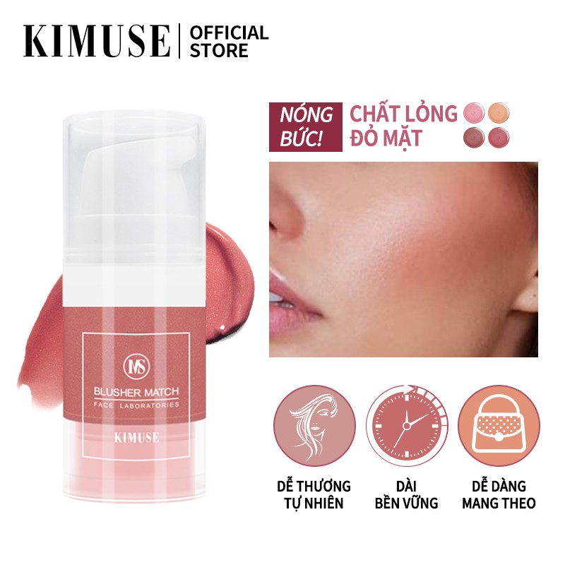 [Hàng mới về] Kem má hồng Kimuse dạng lỏng lâu trôi chống thấm nước không phai trang điểm đẹp mắt 6ml | BigBuy360 - bigbuy360.vn